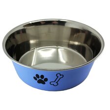 Miska 0,45 l s labkou a kostičkou modrá